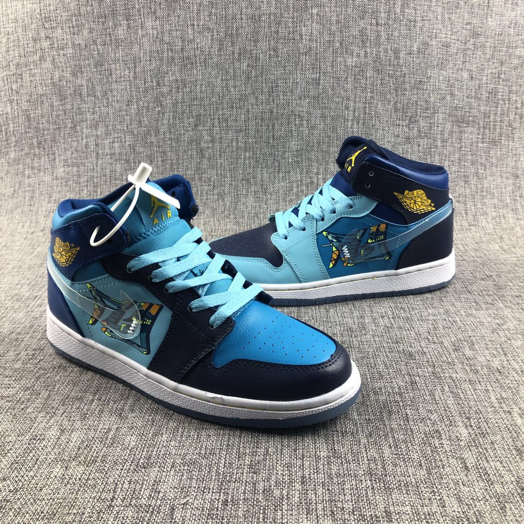 Air Jordan 1 GS Ice Blue Mandarick Duck Shoes